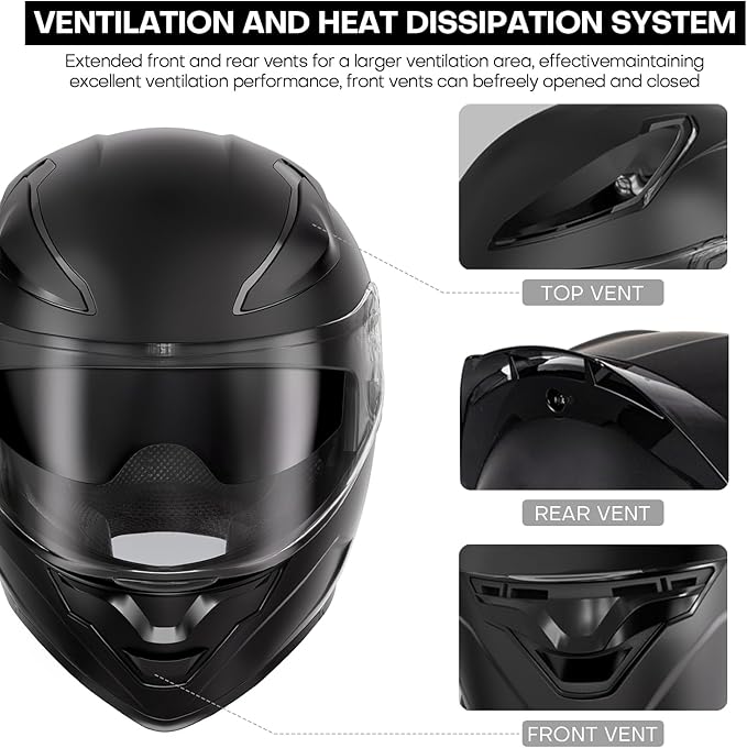Bluetooth Motorcycle Helmet, Full Face Flip Up Modular Motorcycle Helmet with Bluetooth intercom headsets, DOT Approved Dual Visor Helmets