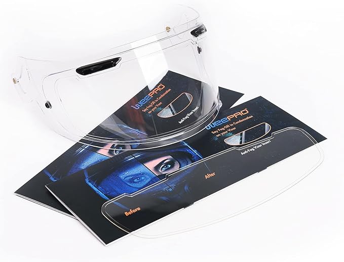 Helmet Visor Anti Fog Film,Fog-Free Inner Layer for Easy Install in Cold or Rain,Pre-Cut Compatible with Arai Helmets-3.7"x11.5" Clear Adhesive Film