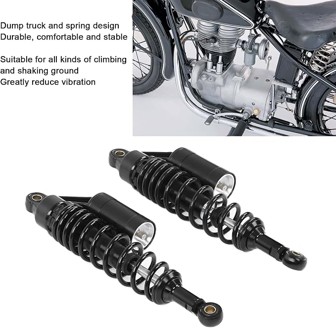 Keenso 13.5 Inch Aluminum Motorcycle Shock Absorbers, ATV Suspension, Universal Fit, Smooth Action, All Alloy Construction, Dirt Bikes, Sport Bikes, Go Kart, Quad, Comfort Damper