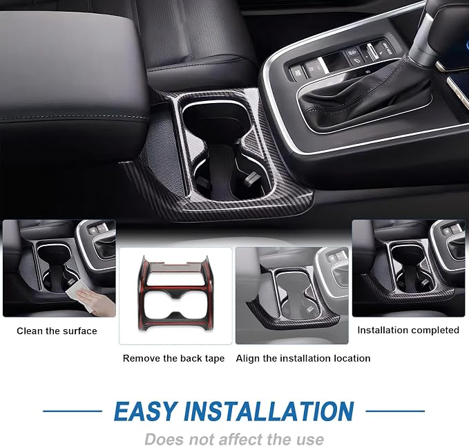 Carbon Fiber Center Console Cup Holder Cover Compatible with 2023-2026 Honda CR-V CRV