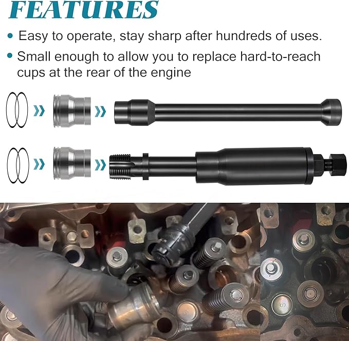 C7 Injector Sleeve Cup Removal Installation Tool with Parts Kit Compatible with Caterpillar CAT 3126 / 3126B C7 C9 with Style HUEI injectors