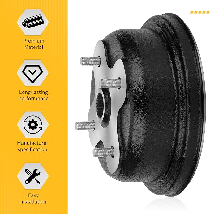 M MATI Rear Brake Drum for Yamaha Big B-ear 350 1996-1999 Kodiak 400 1993-1999 Grizzly 600 1998 4GB-2531E-00-00