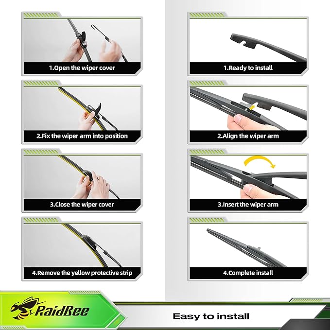Raidbee® Silicone Windshield Wiper blades 3 pack Replacement for HONDA Pilot 2015 2014 2013 2012 2011 2010 2009 All-Season Silicone Windshield Wipers 22" 21" 14"