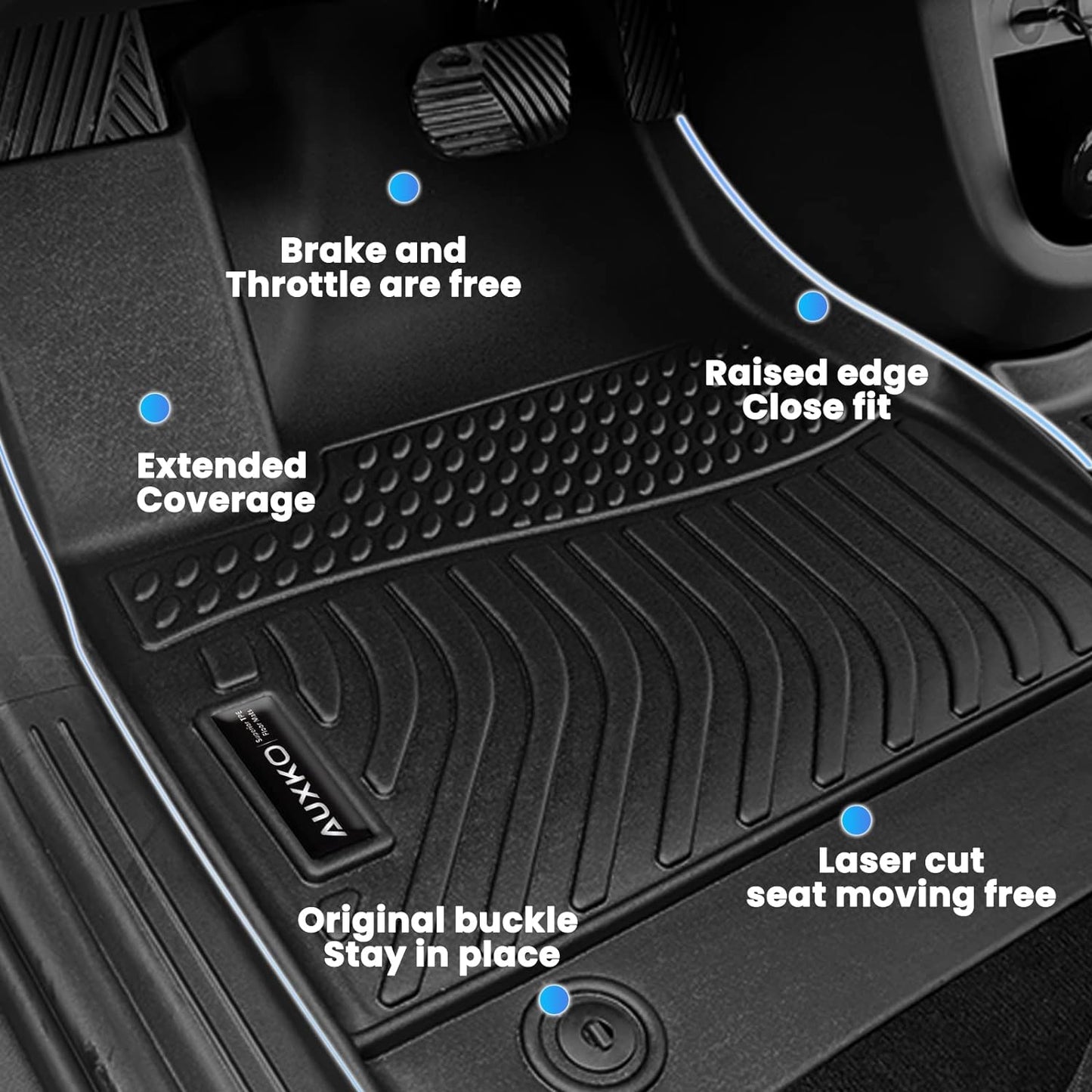 Auxko All Weather Floor Mats Fit for Honda Civic Hybrid 2026 2025 TPE Liners Accessories All Season Guard Odorless Anti-Slip Floor Mats for Honda Civic Hybrid 2025 Black