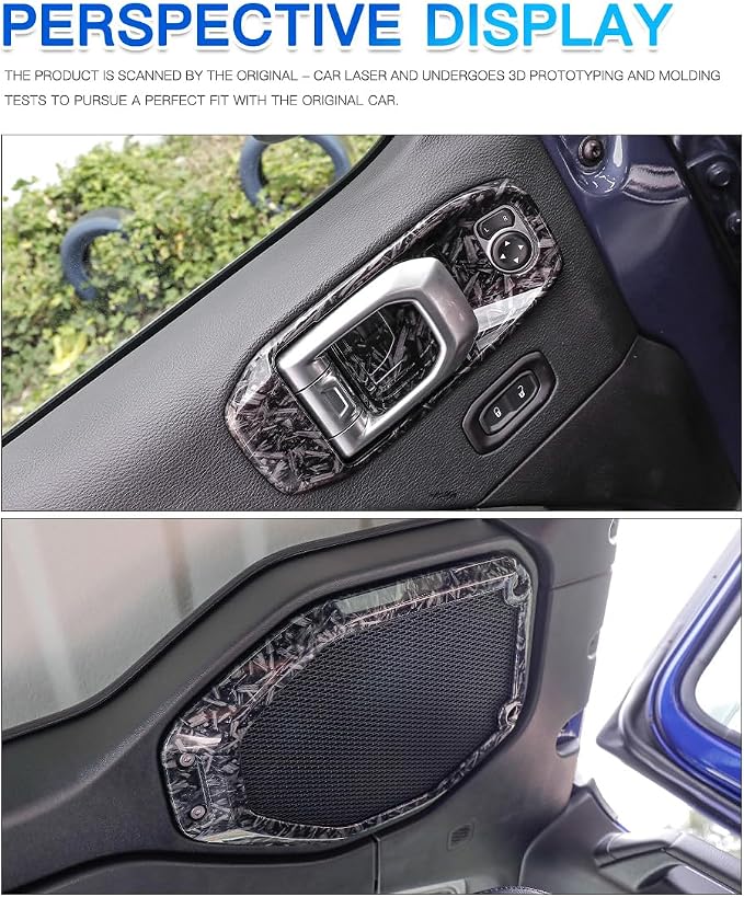 Barong for Jeep Wrangler JL JLU Gladiator JT 2018-2023 Accessories Interior Decoration Steering Wheel Gear Cup Holder Door Panel AC Air Vent Reading Light Cover 23PCS Full Set (Forging Pattern)