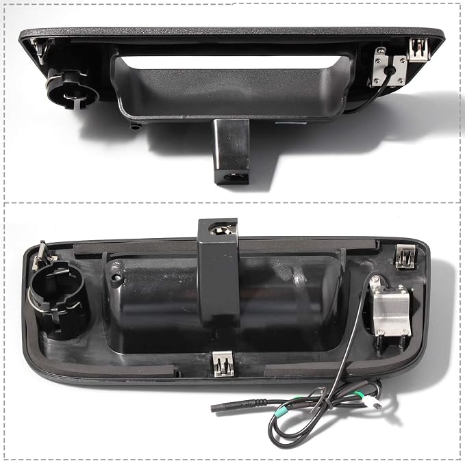 EWAY Tailgate Handle Backup Camera w/16ft 4PIN Extension Cable for 2007-2013 Chevrolet Chevy Silverado GMC Sierra 1500 2500 3500 HD Reverse Back Up Camera Rear Tailgate Latch Handle with Key Hole