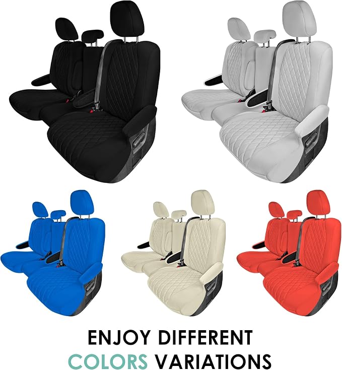 FH Group Custom Fit Car Seat Covers Specifically Made for Toyota Sienna 2021-2024, Solid Gray Ultraflex Neoprene 2nd Row Set Automotive Seat Covers, 8 Seater SUV Seat Covers, Toyota Accessories