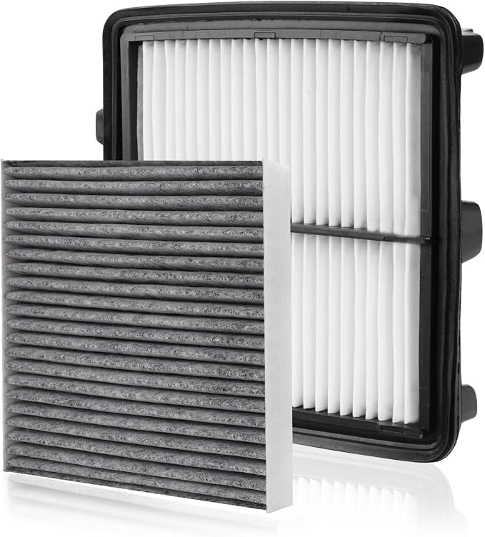 Cabin & Engine Air Filter for Honda Fit 2009-2013 1.5L Activated Carbon Cabin Filter Replace#CF11182 CA10650 Car Accessories