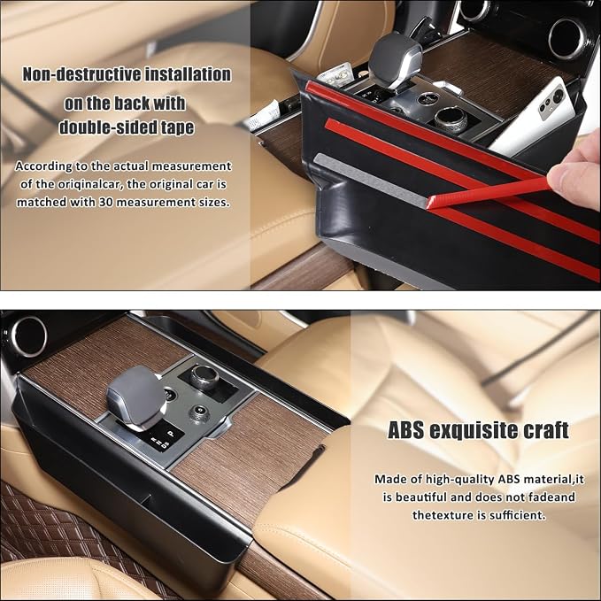 Car Shifter Storage Box, Gear Shift Console Side Tray Organizer Compatible with Land Rover Range Rover Vogue L460 2023-2026 Interior Storage Accessories (Left+Right)