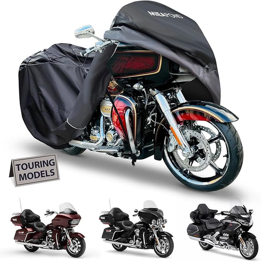 Motorcycle Cover for Harley Davidson Touring Models Road Glide Limited, Ultra Limited, Ultra Classic, Road King, Road Glide, Street Glide, Electra Glide - Waterproof Motorcycle Cover Outdoor Storage