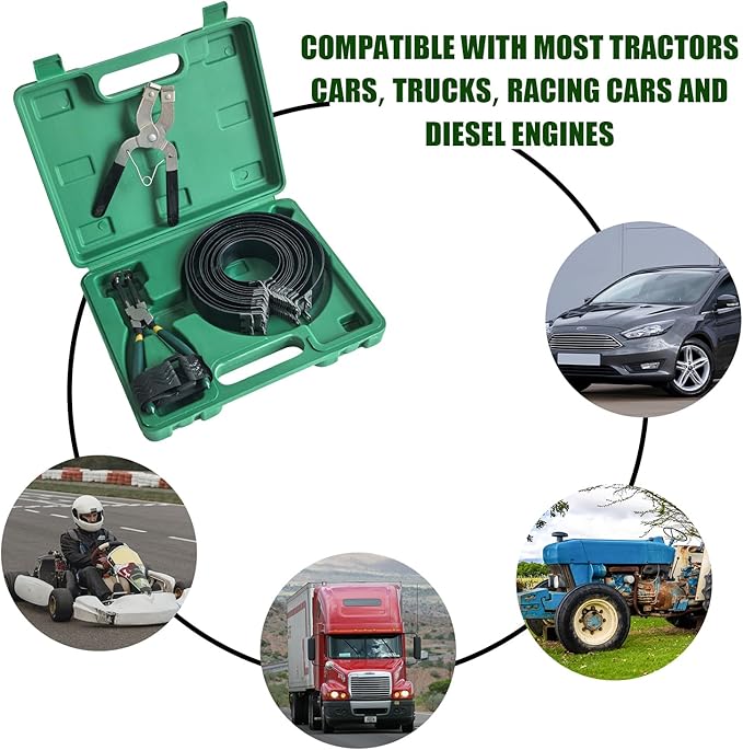 Auto Engine Piston Ring Compressor Tool Set with Piston Installer Pliers and 14 Piston Rings(62-145mm) for Car Truck Auto Engine