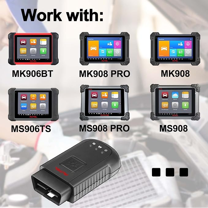 Autel MaxiVCI V100 Bluetooth Vehicle Communication Interface OBD Scanner Comprehensive Diagnostics Work with MS906BT, MK906BT, MS906TS, MK908, MS908, MS908S Pro, MS908 Pro, MK908P, MaxiSYS Elite