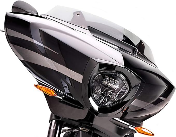 SUNPIE Motorcycle LED Headlight Assembly Compatible with Victory Cross Country/Hammer 8 Ball/High-Ball/Magnum 2008-2017, 60W High Low Beam Bright White Black Bezel Head Lights Motorbike