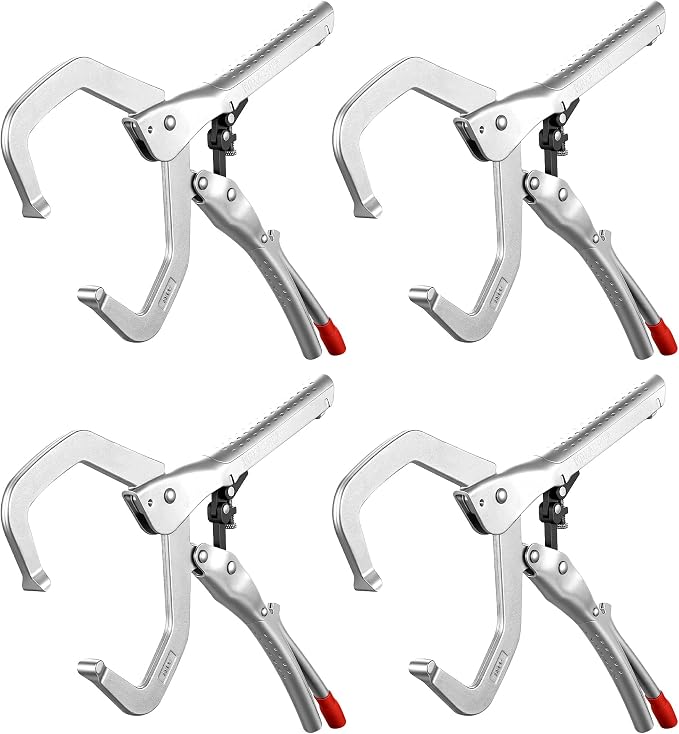MAXPOWER 11-Inch Self-Adjusting Locking C-Clamp, Regular Tips, 3.35" Throat Depth, 3.7" Jaw Capacity C Clamp Locking Pliers, 925 lbs Maximum Clamping Force