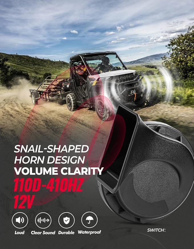 KEMIMOTO UTV Turn Signal Kit with Column Switch and Horn, 8 Hazard Lights, Plug-and-Play Pre-wired Street Light Street Legal Blinker Kit Compatible with Polaris Ranger, RZR, Can-Am, CFMOTO