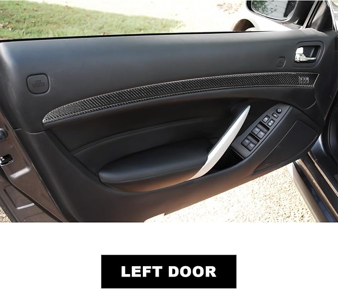 11PCS Real Carbon Fiber Interior Door Panel Trim Compatible with Infiniti G37 2008-2013, Interior Decor Sticker Accessories