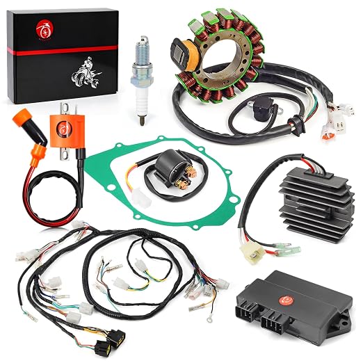 348cc 3HN-85510-10-00 Wiring Wire Harness CDI Coil Stator Regulator Relay Gasket Kit Compatible with Yamaha Warrior 350 YFM350 1997-2001 3GD-82590-40-00