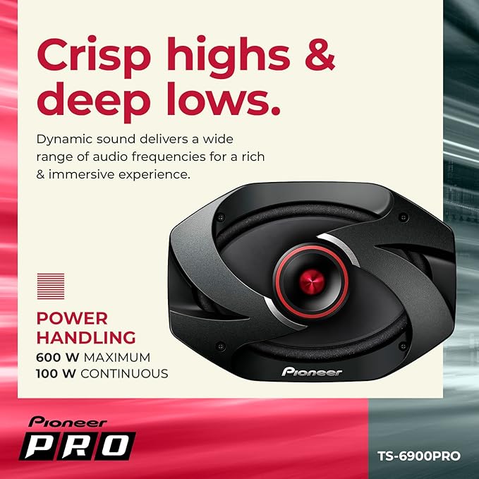 PIONEER P.R.O. Series TS-6900PRO 6” x 9” 2-Way Speakers (Pair) – 600W Max, Perfect for High-SPL Builds and Pro-Level Car Audio