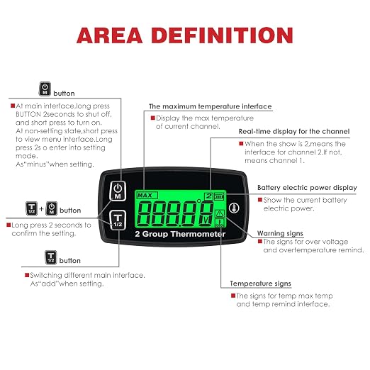 TM004 Digital Thermometer | Backlight, Two Group of Temperature, Max Temperature