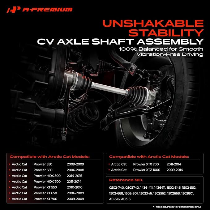 A-Premium CV Axle Shaft Assembly Compatible with Arctic Cat Prowler 550/650 Prowler XT 550/650/700 Prowler HDX 500/700 Prowler XTX 700 Prowler XTZ 1000, 4x4, Rear Left or Right, Replace# 1436-411