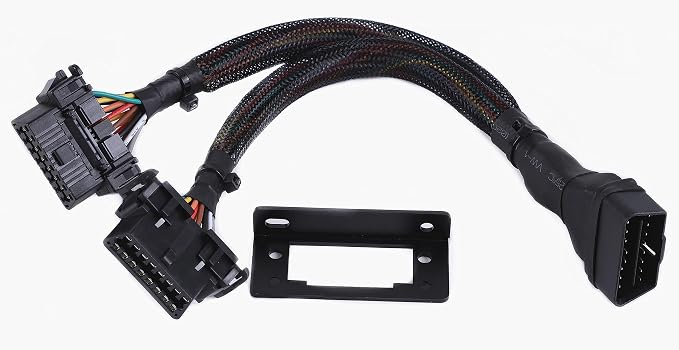 Underdash OBD2 Splitter Y Cable OBDII 1 Male to 2 Female Splitter 20awg Thick Wire