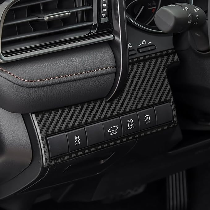NVCNX Real Premium Carbon Fiber for Toyota Camry Accessories 2018-2024 2019 2020 2021 2022 2023 SE/LE/XSE/XLE/SE Nightshade/L/TRD Dash Driver Side Multifunction Button Cover Interior Trim Sticker 2PCs