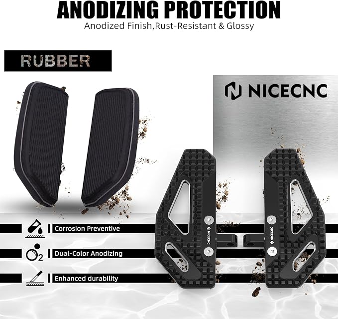 NICECNC Black Rider Footpegs 33032-99 Compatible with Harley Dyna Street Bob FXDB 2006-2017 Low Rider FXDL 1993-2017 Super Glide FXD 1995-2013 Fat Bob FXDF 2008-2017 See Fitment