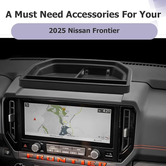 LUWU Compatible with 2025 2026 Frontier Dashboard Storage Tray 2025 2026 Frontier S/SV/Pro-X/Pro-4X/SL 12.3-inch Behind Screen Organizer Center Console Dash Tray Frontier 2026(Only for 12.3" Screen)