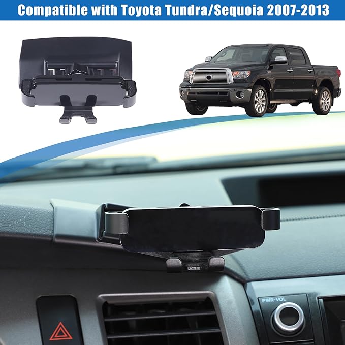 HAPPYHORSE Car Phone Mount Compatible with Toyot@ Tundra/Sequoia 2007-2013 Central Control Navigation Cell Phone Holder Dash Clip Dash Panel Mobile Phone Bracket Stand Accessories (Style B)