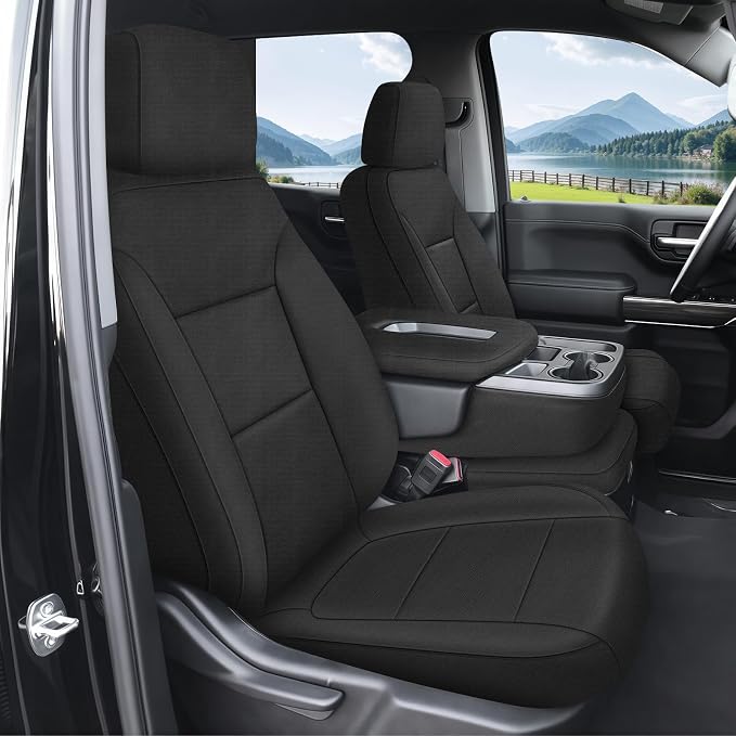 SAPUBK Seat Covers Replace for 2019-2025 Chevy Silverado/GMC Sierra 1500 CrewCab, Premium Neoprene with Composite Soft Foam Lining Breathable Seat Cover Cushion