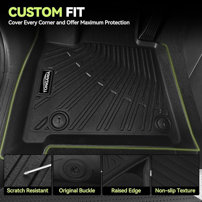Tongama-Floor Mats for 2019-2023 Jeep Cherokee(NOT FIT Grand Cherokee), All Weather TPE Floor Liners and Trunk Mat Protectors for Jeep Cherokee Interior Waterproof Accessories