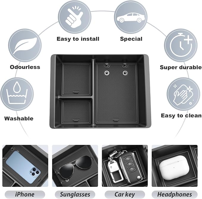 SKTU for 2025 2026 Nissan Armada Accessories Center Console Organizer for 2025 2026 Nissan Armada (SV/SL/Platinum/Pro-4X/Platinum Reserve) Console Tray Armada Middle Console Tray Durable