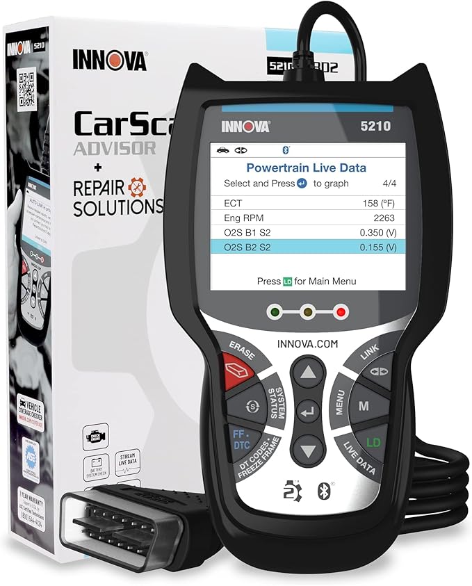 Innova 5210 OBD2 Scanner Bundle with Soft Pouch
