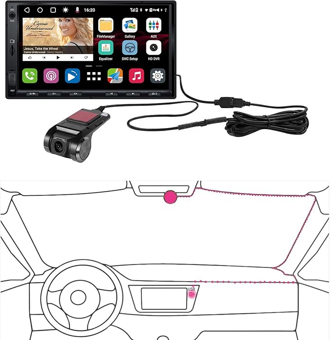 ATOTO AC-44P2 1080P USB DVR On-Dash Camera - Recording Video On Camera End -Compatible with ATOTO A5/ A6/ S8 /X10/V10/ P9 /P10 Series. Not Compatible with F7 & P5 & P8 Series