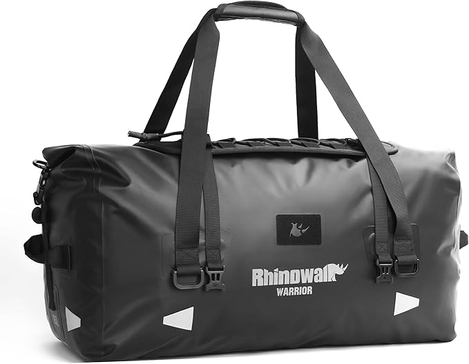 Rhinowalk Motorcycle Saddle Bag 20L – 100% Waterproof Rear Seat Tail Bag with Roll-Top Magnetic Closure, Backpack Convertible