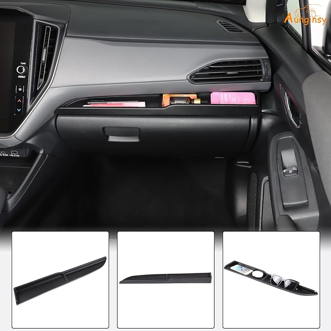 Aunginsy Passenger Dashboard Organizer Tray Compatible with Subaru Crosstrek 2024-2026 & WRX 2022-2026, Center Console Dashboard Table Tray Passenger Co-Pilot Side Storage Box Tray ABS Accessories