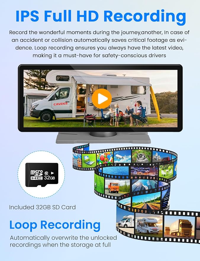 RV Wireless Backup Camera Easy Install: Plug & Play for Furrion Pre-Wired RVs-6.86'' 1080P IPS HD Touch Screen No Delay,IP69K Waterproof Night Vision Back Up Camera for Trailer,Camper,5th Wheel,Truck