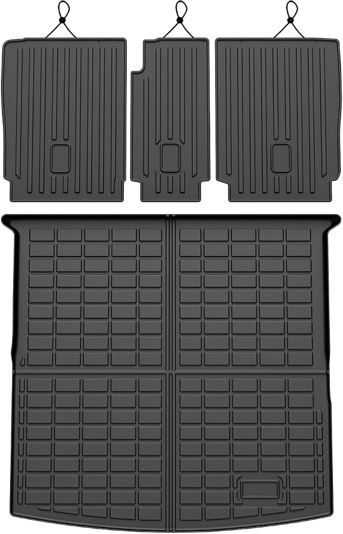 Cartist Cargo Mat Fit for Volkswagen VW Tiguan 5 Passenger 2018-2024 Trunk Mat with Backrest Mat Accessories TPE All Weather Anti-Slip