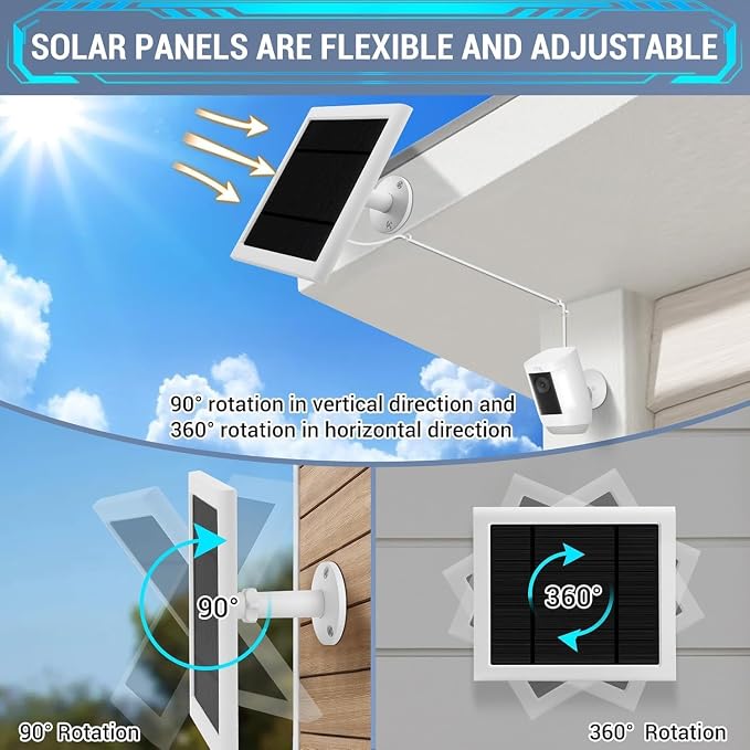 Solar Panel Outdoor for Ring (white-5pack)