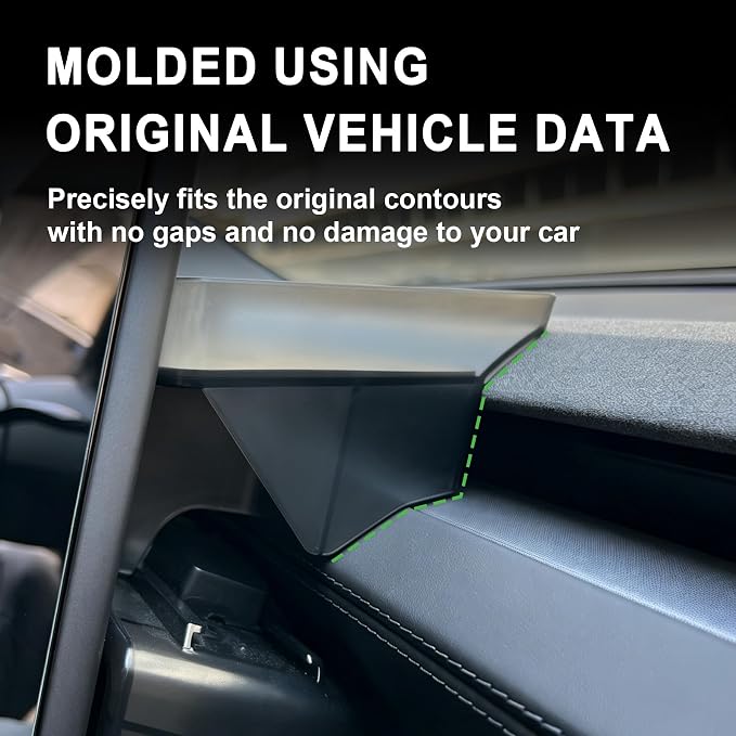 zorik Under Screen Storage Organizer for Tesla Model Y Juniper (2025-2026) & Model 3 Highland (2024-2026), Hidden Minimalist Dashboard Tray, Stable Snap-on Installation, Interior Accessories Black