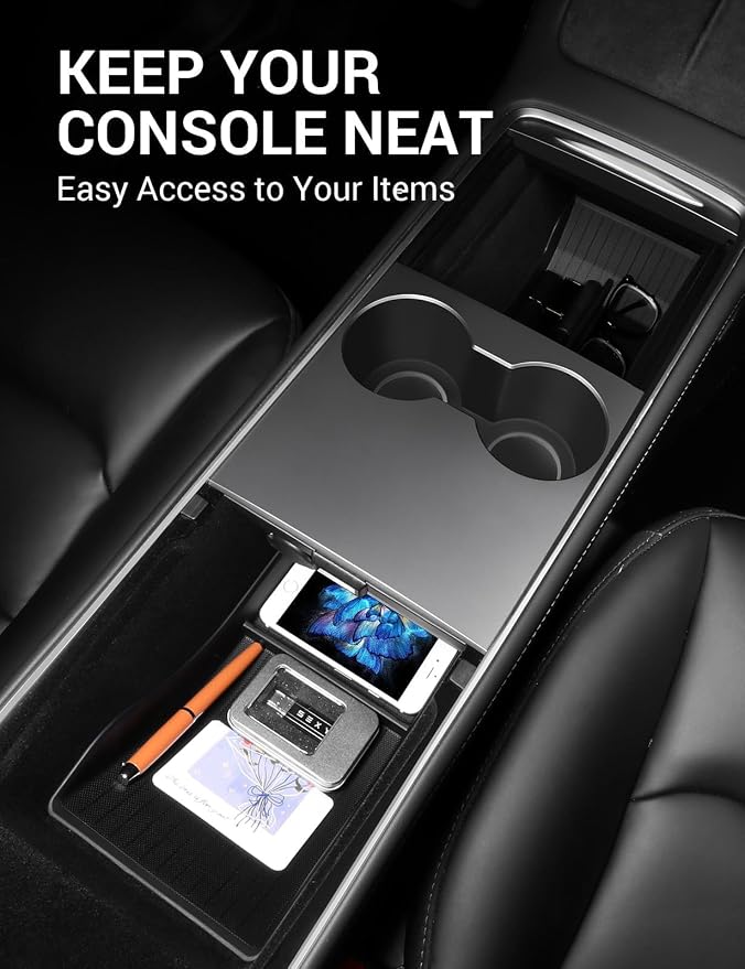 BASENOR 2023 2022 2021 Tesla Model 3 Trunk Storage Bins and Model 3 Lower Center Console Organizer