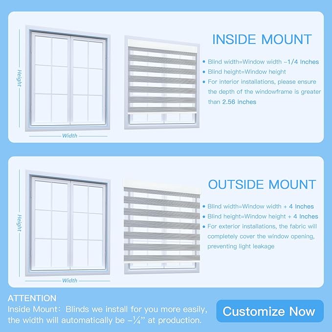 Motorized Blinds with Remote, 90% Blackout Smart Electric Zebra Shades, Built-in Rechargeable Tubular Motor Automatic Blinds for Window Compatible with Alexa Google (Striped Grey, 33" W x 72" H)