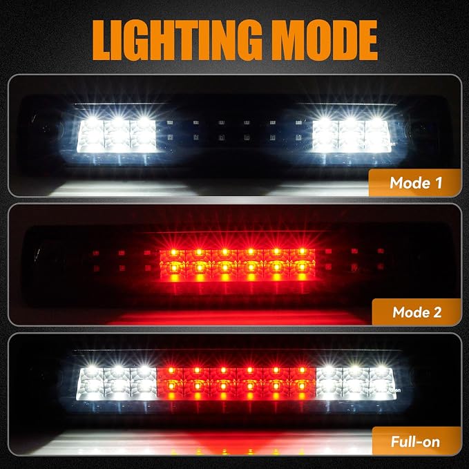 Third 3rd Brake Light LED for 2015-2022 Chevy Colorado/GMC Canyon, High Mount Rear Cab Brake Lights Assembly, Waterproof Center Lamp Cargo Stop Light