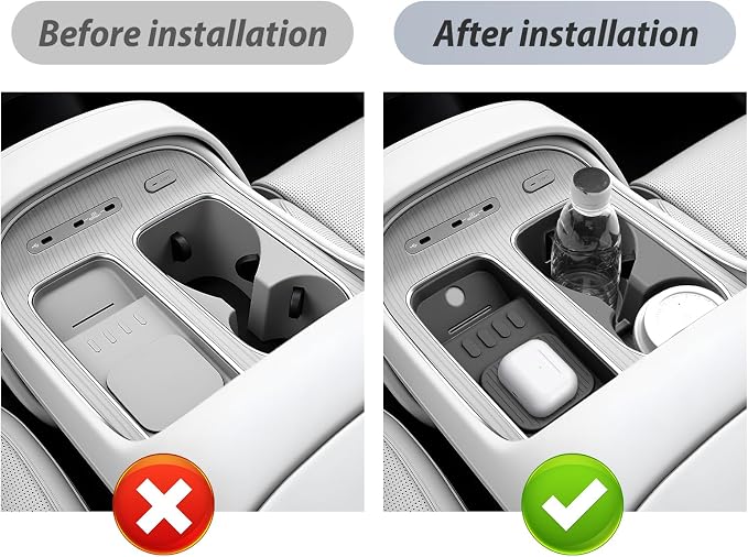 SKTU 2Pcs for 2026 Hyundai Palisade Wireless Charging Mat 2026+ Palisade Center Console Non-Slip Pad & Cup Holder Hyundai Palisade 2026 Accessories 2026 Palisade Rubber Console Mat Cup Holder Durable