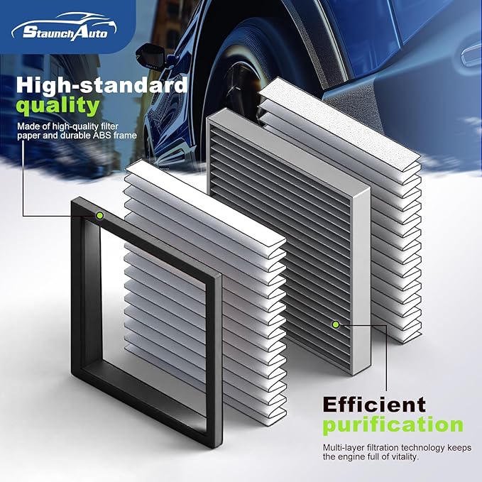 Intake Filter and Cabin Air Filter Set for 2020-2026 Tesla Model Y, 2025 2026 Model Y (Juniper Refresh) - Activated Carbon - 6 Pack- Replace#165837500A 165837600A Car Accessories