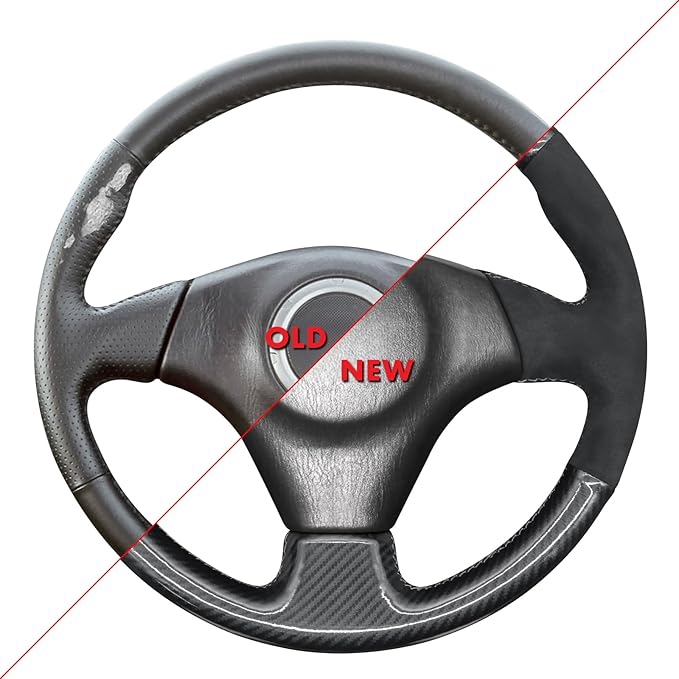 MEWANT Hand Stitch Steering Wheel Cover for Toyota RAV4 1998-2003 / Celica 1999-2006 / Corolla 2003-2008 / Matrix 2002-2008 / MR2 1999-2007 / Supra/Caldina, Custom Fit DIY Wrap Interior Accessories