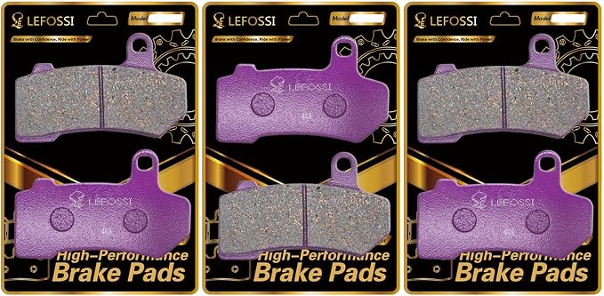 Carbon Fiber Front Rear Brake Pads Compatible with for Harley Davidson Road Glide Road King Street Glide Electra Glide Ultra Limited Night Rod Street Rod V-Rod 2008-2020 2021 2022 FA409FR
