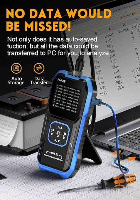【Upgraded Kelvin Four-Terminal Sensing】 WESTOBIG Battery Tester Internal ResistanceTester for Universal Batteries Meter, Car Battery Tester, 0-100V 0m-200Ω, Digital Battery Analyzer for Automotive