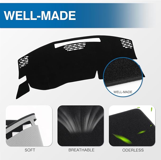 KUST Black Dash Cover for Nissan Murano 2025-2026 Left Hand Drving Dash Carpet Polyester Dashboard Cover Non-Slip Dash Protector Interior Accessories for Murano Custom Fit Dash Mat No Glare