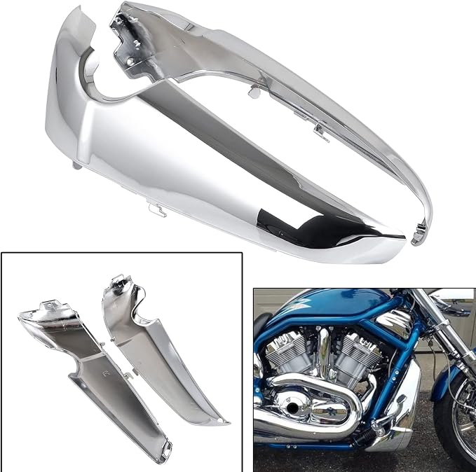 Chrome Motorcycle Radiator Side Cover Panel Fairing For Harley V-Rod VRSCAW VRSCX 2001-UP（Do not fit V-Rod Muscle!!!）